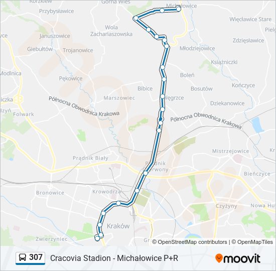 307 bus Line Map