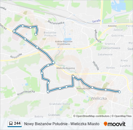 244 Bus Line Map