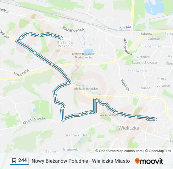 244 Bus Line Map