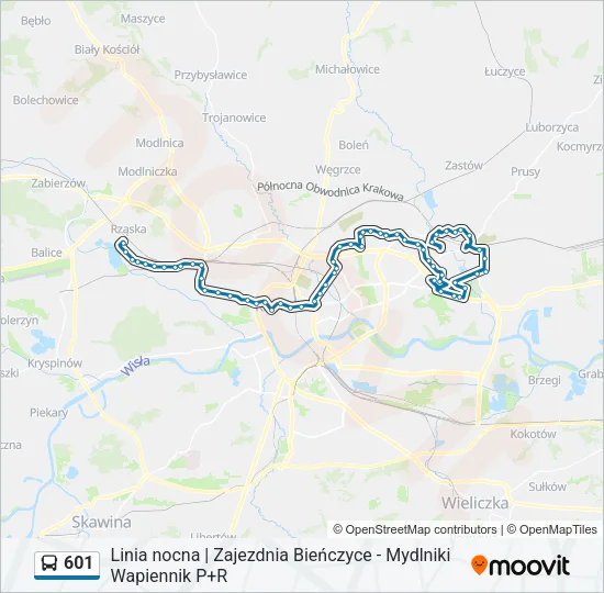 601 Bus Line Map