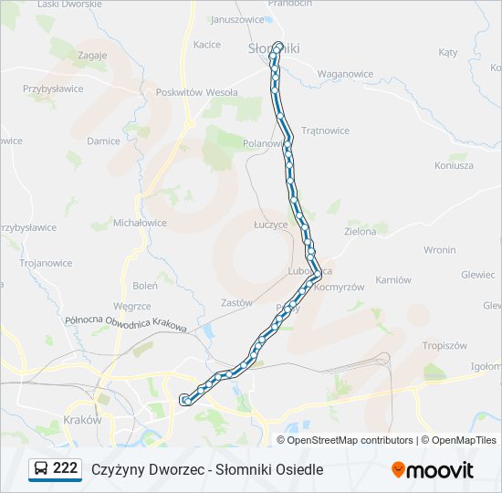 222 bus Line Map