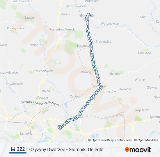 222 bus Line Map