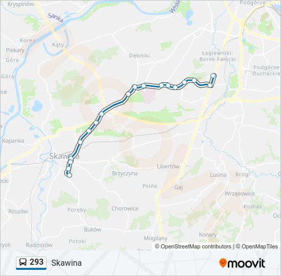 293 bus Line Map