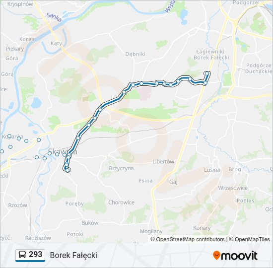 293 bus Line Map