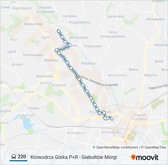 220 Bus Line Map