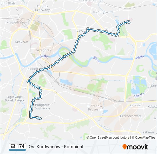 174 bus Line Map