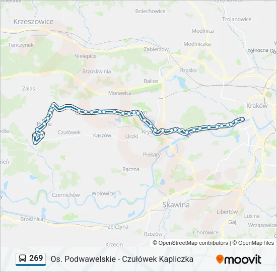 Автобус 269: карта маршрута