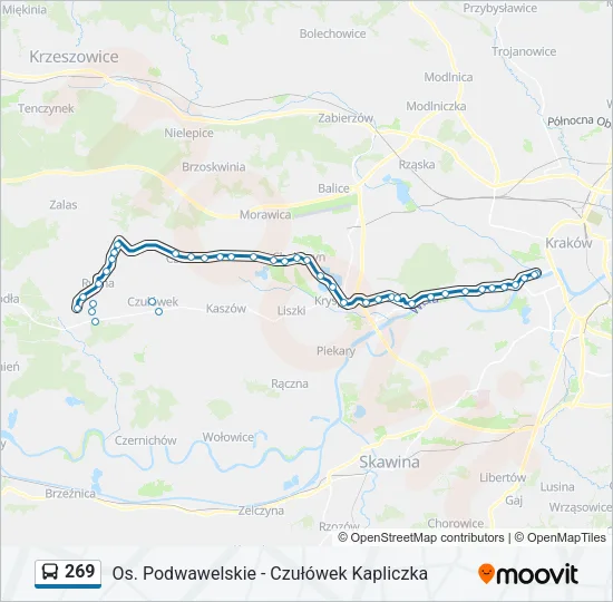 Автобус 269: карта маршрута