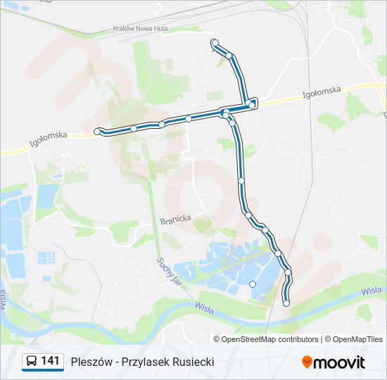 141 bus Line Map