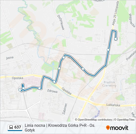 637 bus Line Map