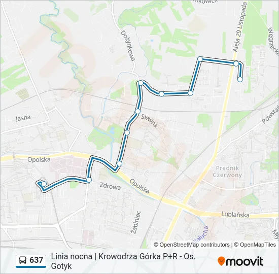 637 Bus Line Map