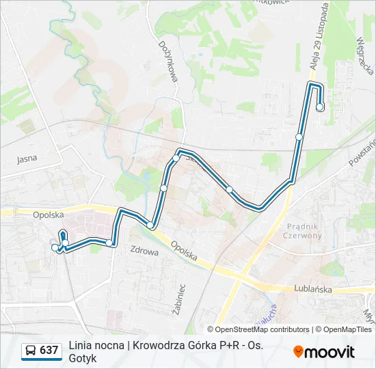 637 Bus Line Map