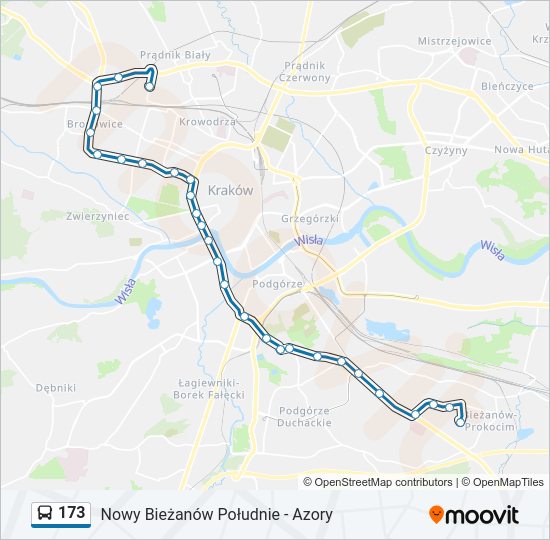 173 bus Line Map