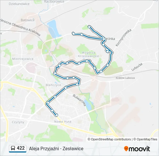422 Bus Line Map