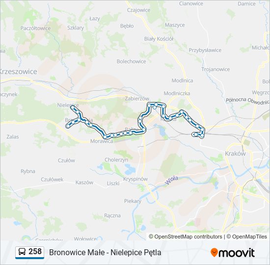 258 Bus Line Map