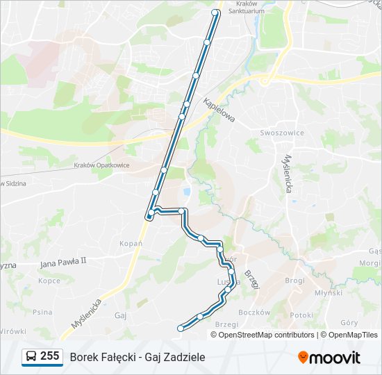 255 bus Line Map