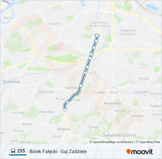 255 bus Line Map