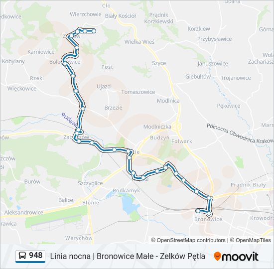 948 bus Line Map