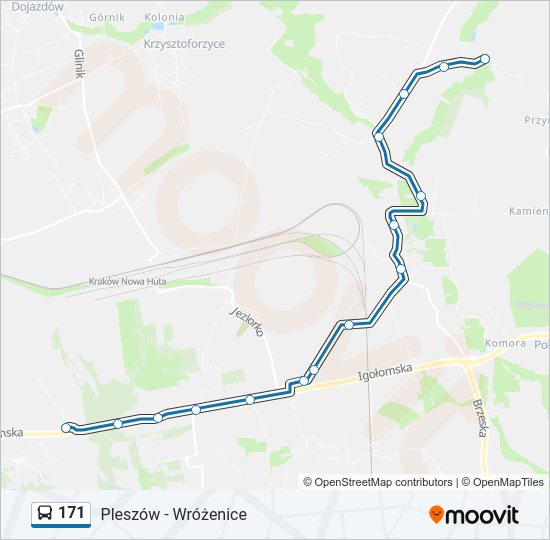 171 bus Line Map