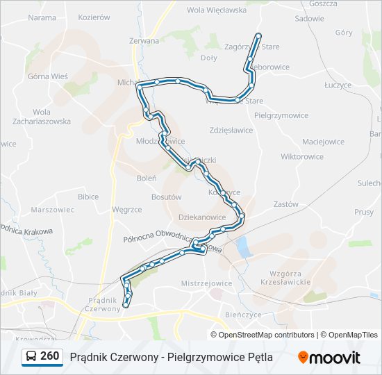 260 bus Line Map