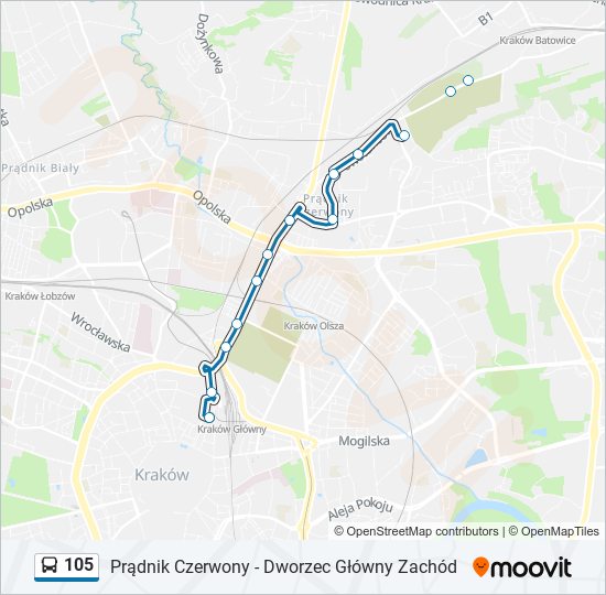 105 Bus Line Map