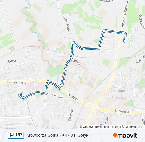 137 bus Line Map