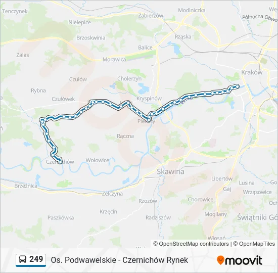 Автобус 249: карта маршрута