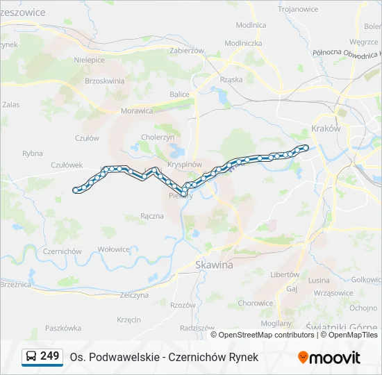 Автобус 249: карта маршрута