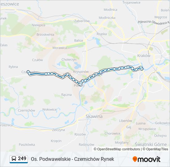 Автобус 249: карта маршрута