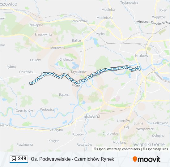 Автобус 249: карта маршрута