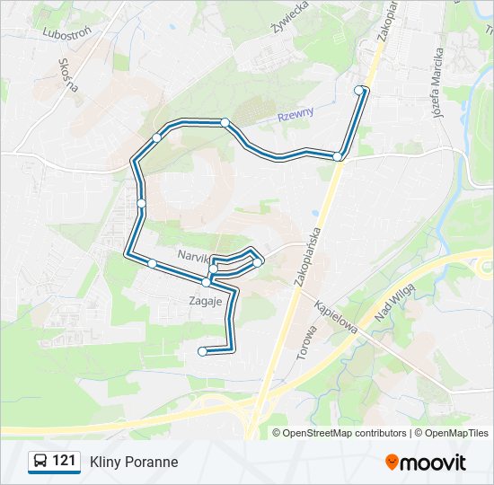 Автобус 121: карта маршрута