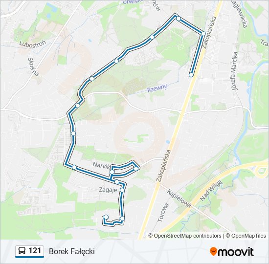 121 Bus Line Map