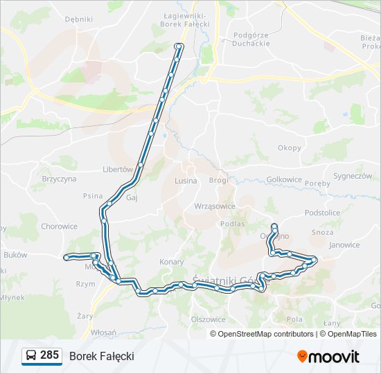 285 bus Line Map