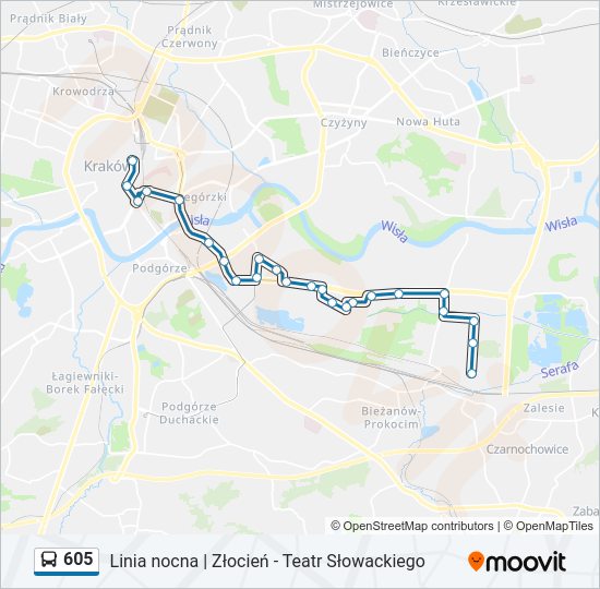 605 bus Line Map