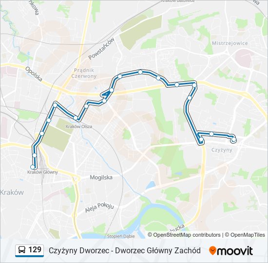 129 Bus Line Map