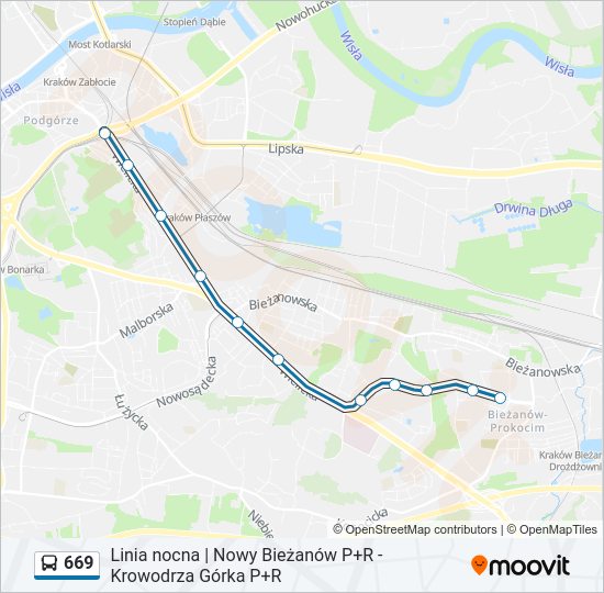 669 bus Line Map