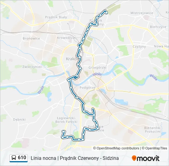Автобус 610: карта маршрута