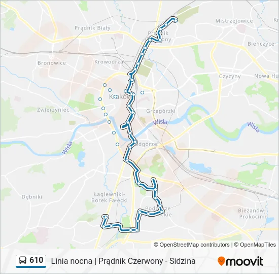 Автобус 610: карта маршрута