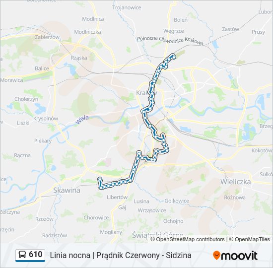 610 bus Line Map