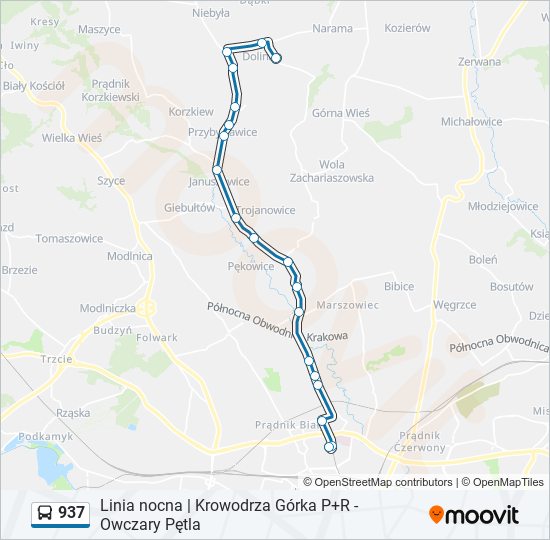 937 Bus Line Map