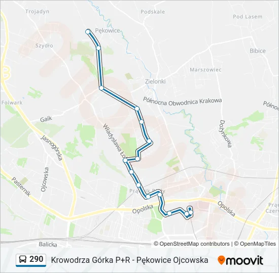Автобус 290: карта маршрута