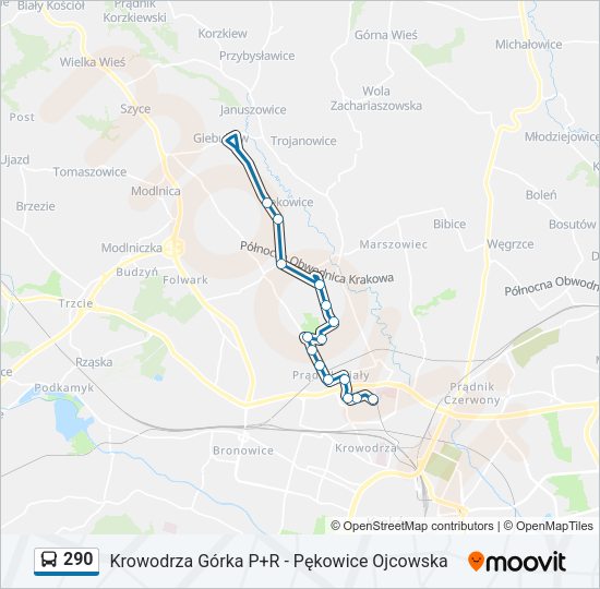 290 bus Line Map