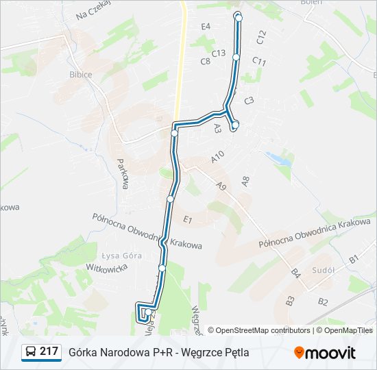 217 Bus Line Map