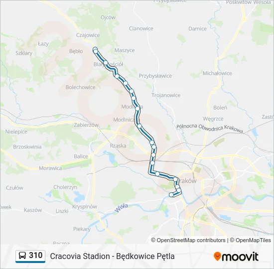 Автобус 310: карта маршрута