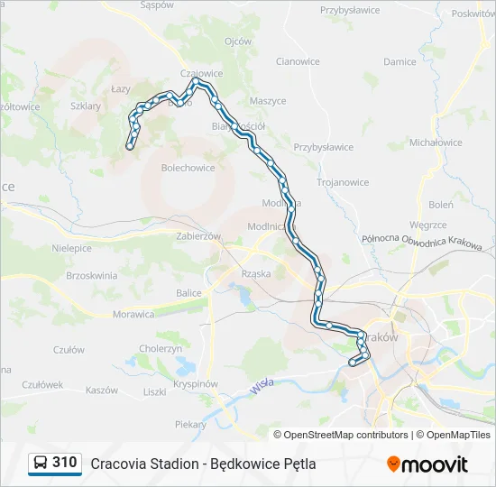Автобус 310: карта маршрута