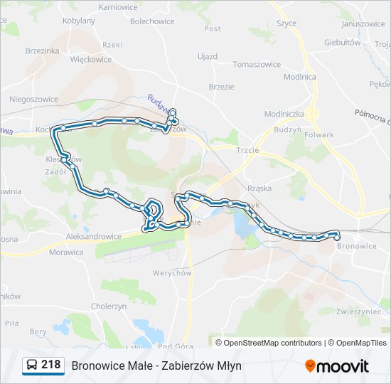 218 bus Line Map