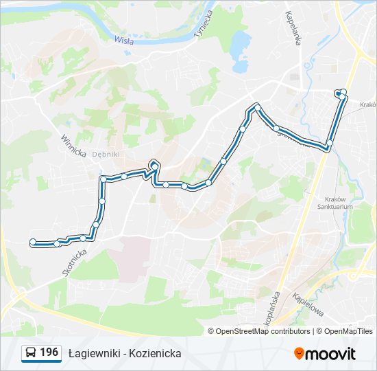 196 bus Line Map