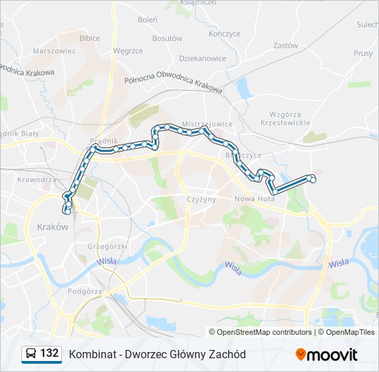 132 bus Line Map