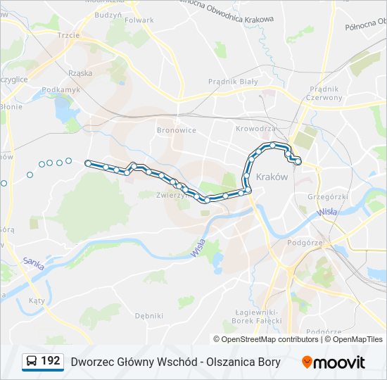 192 bus Line Map