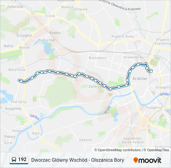 192 Bus Line Map